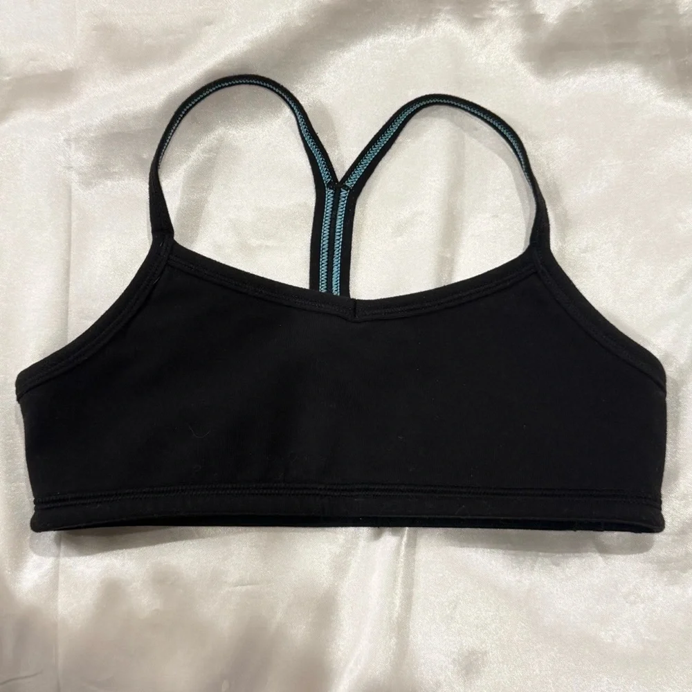 Ivivva Lululemon Drill Sports Bra Girls Size 8 Black T Back Workout Dance Cheer